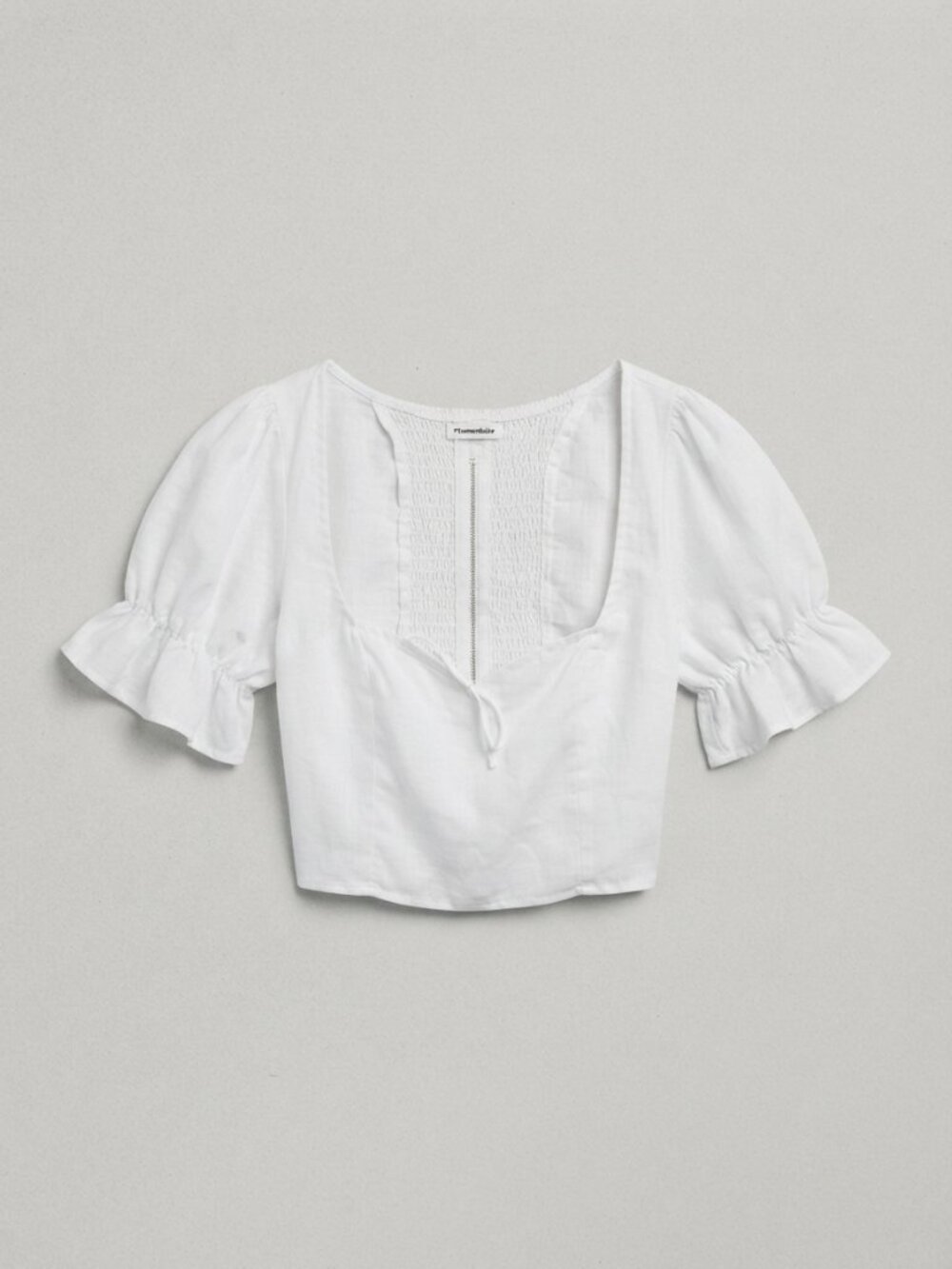 Reformation White Linen Cropped Blouse Top — Size 0 — Not Worn